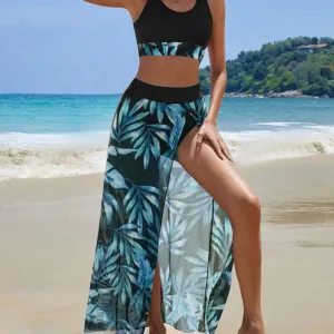 2024 Print Bikini with Vent Skirt - Women's Swimwear