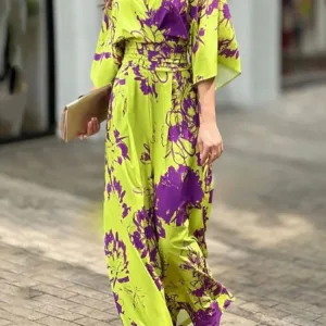 Elegant V-Neck Backless Wide-Leg Jumpsuit for Women